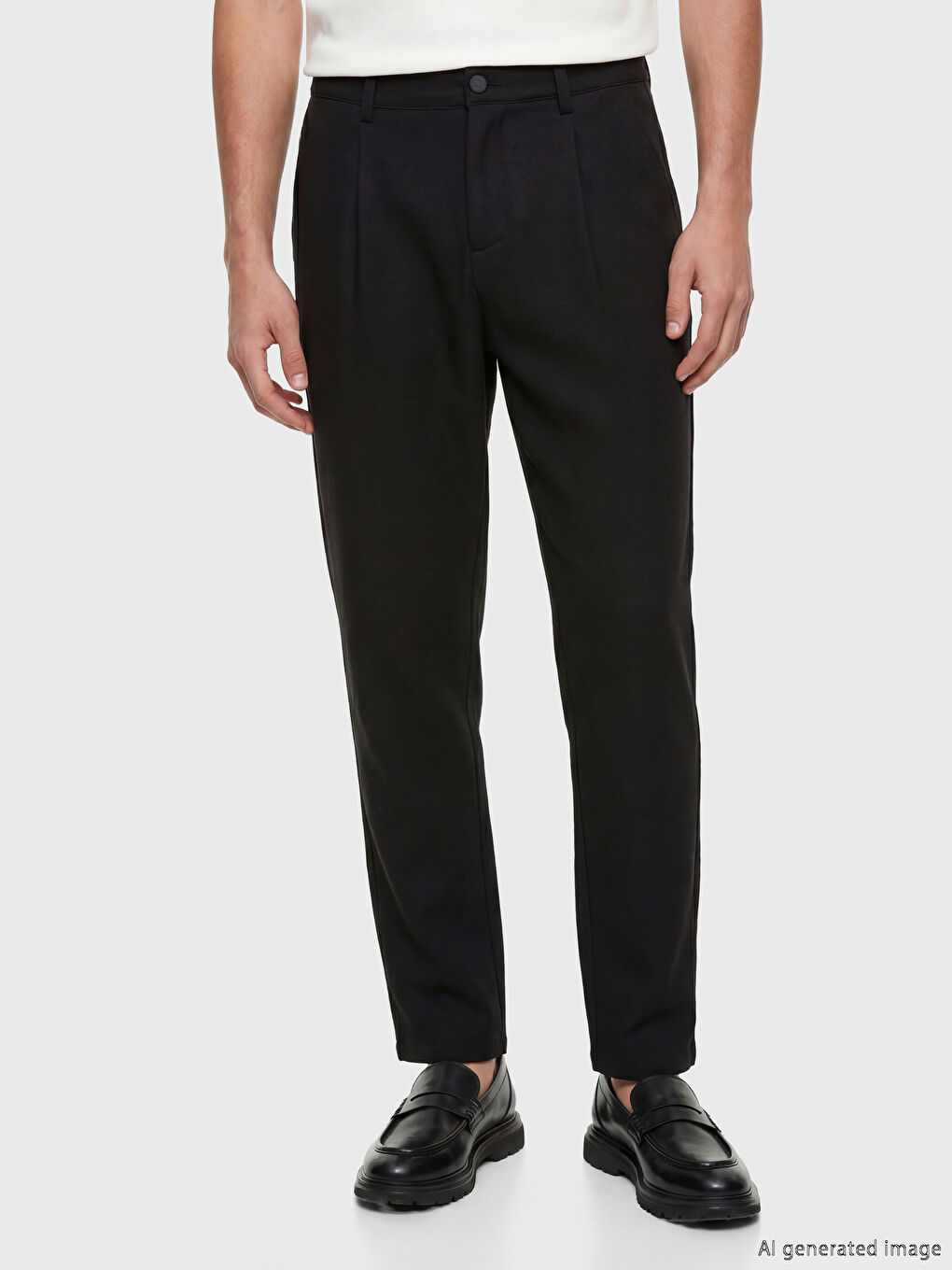 Slim Fit Pleated Men's Trousers-1