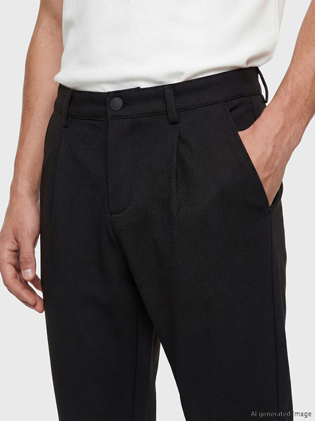 Slim Fit Pleated Men's Trousers-2