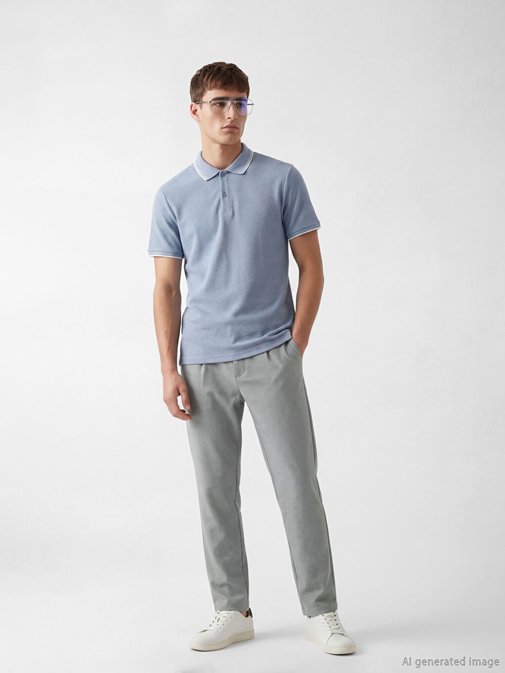 Muške slim fit plisirane pantalone