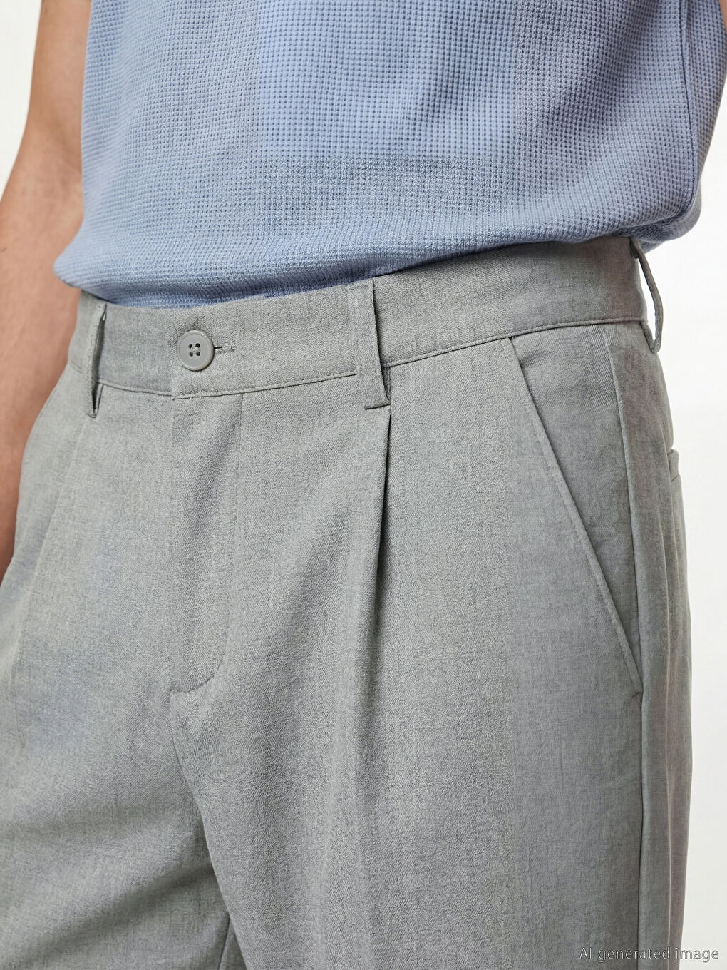 Muške slim fit plisirane pantalone-2