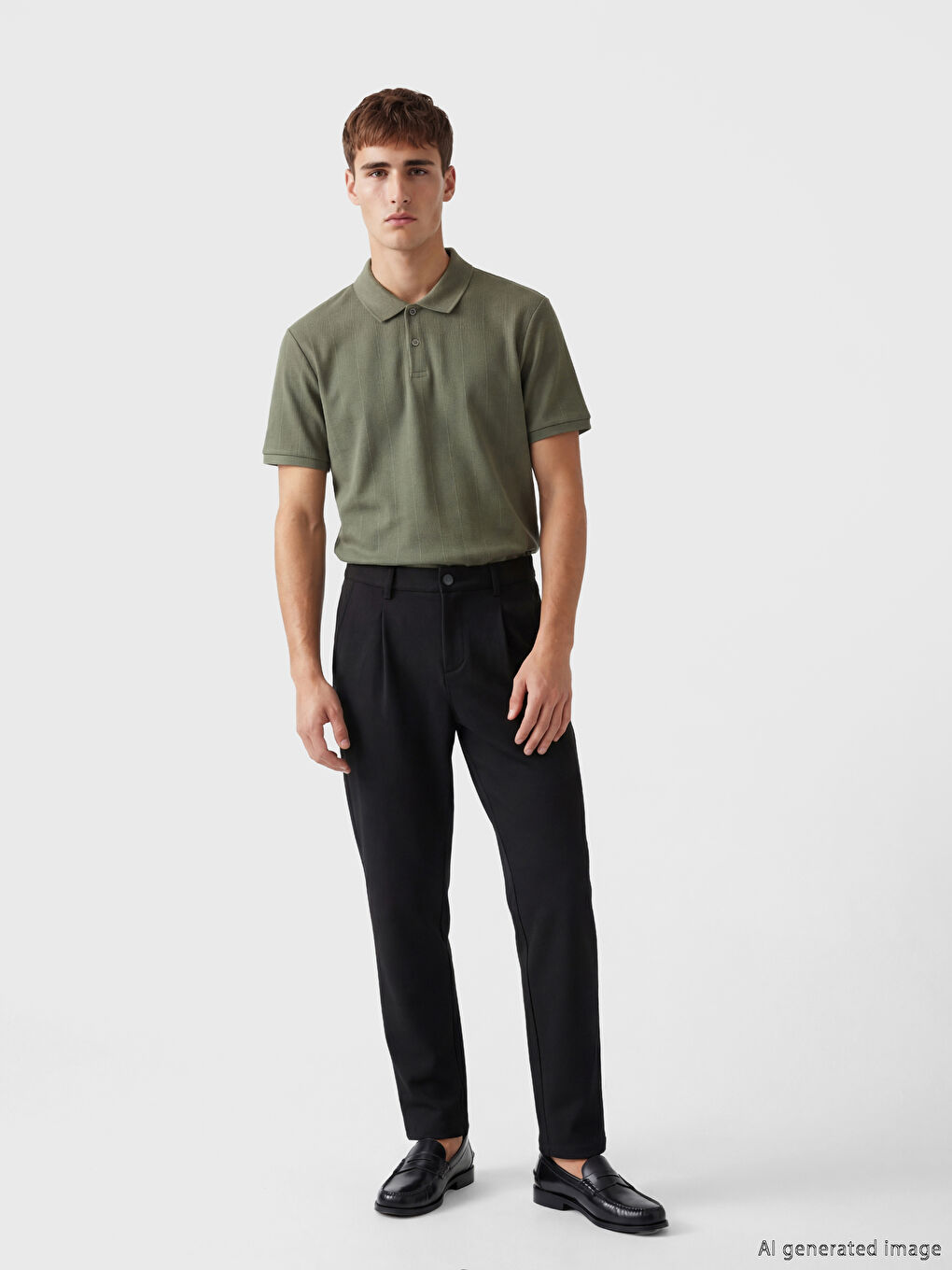 Muške slim fit plisirane pantalone