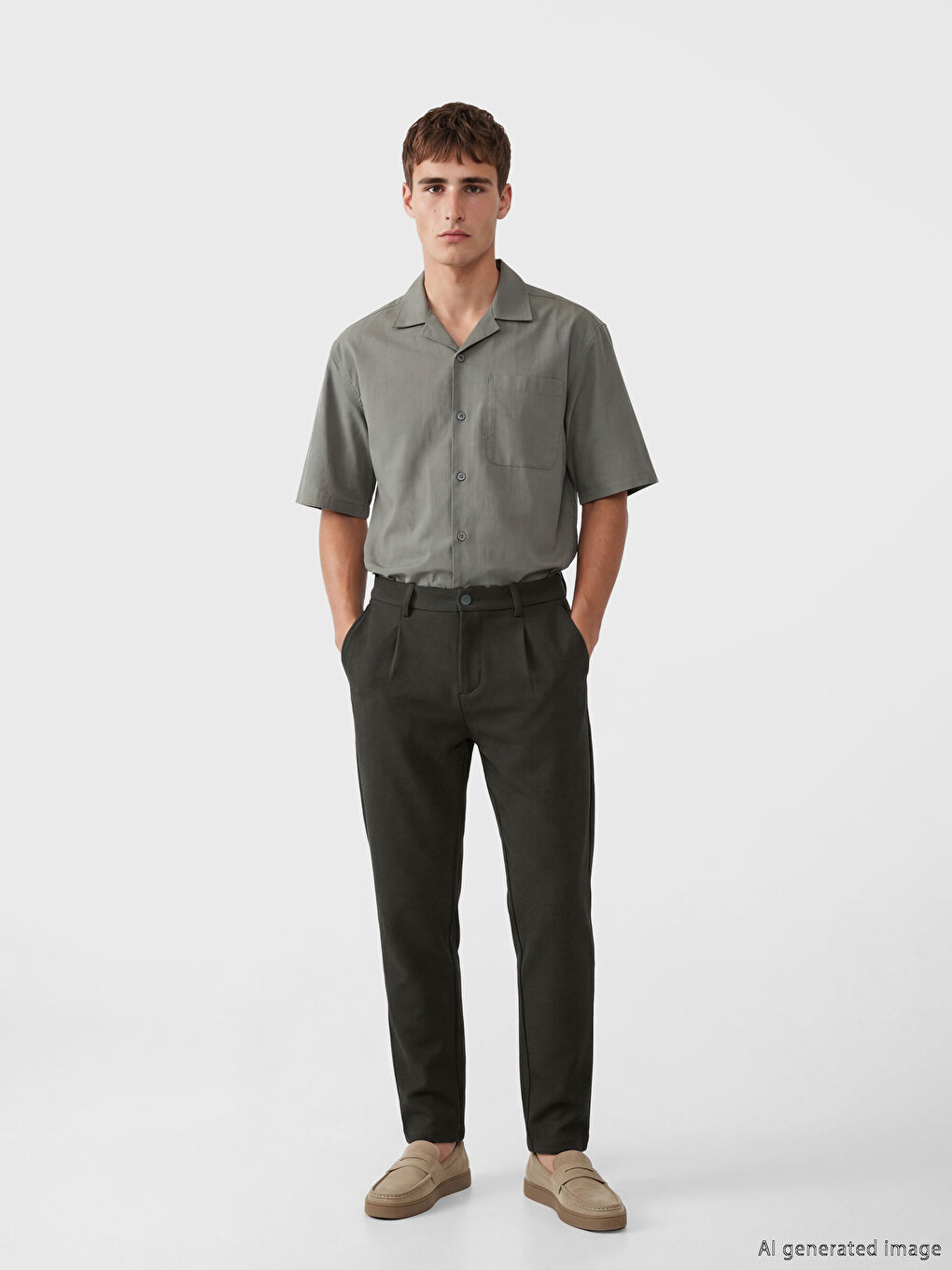 Мужские брюки с защипами слим-фит