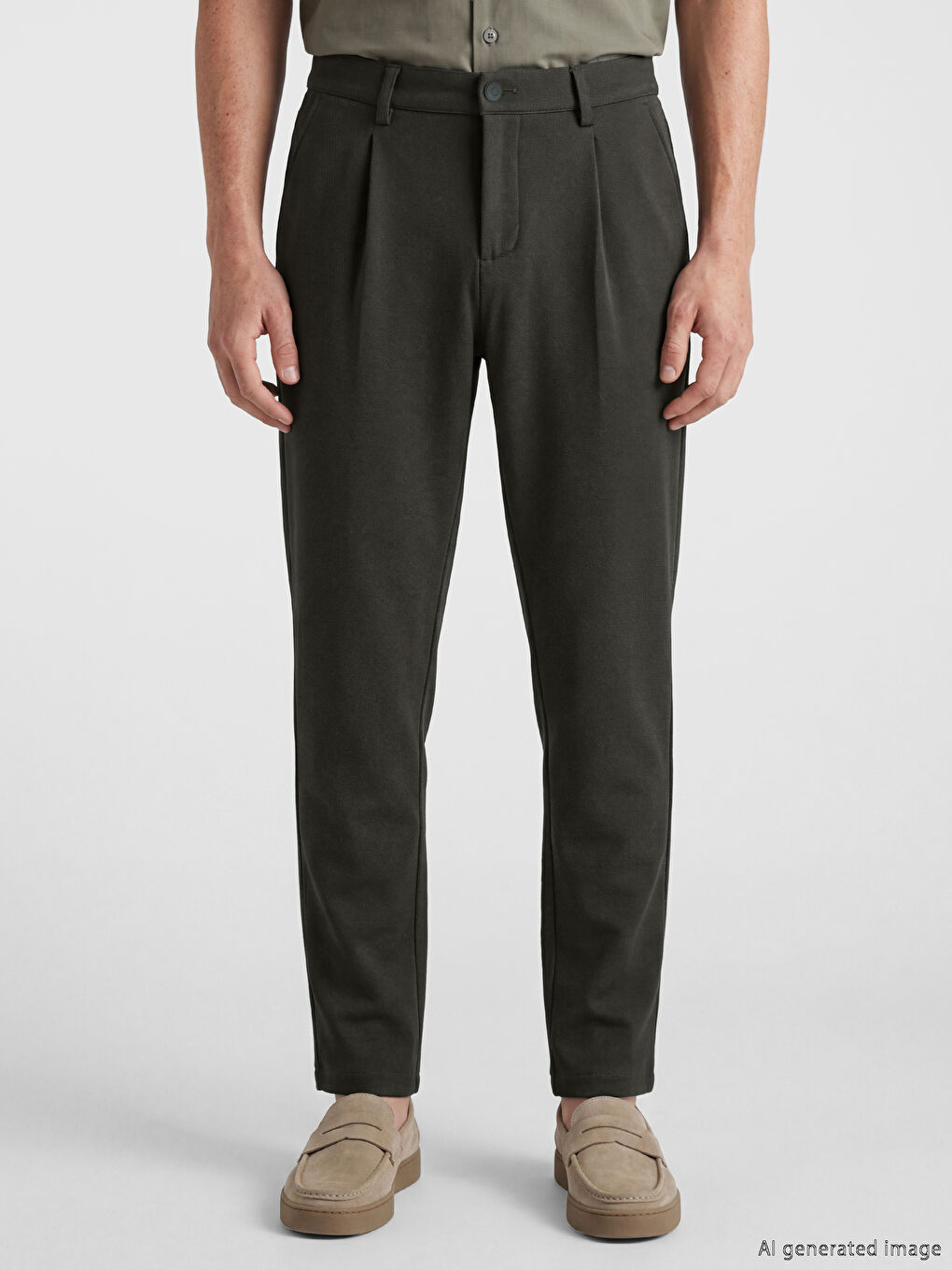 Мужские брюки с защипами слим-фит-1