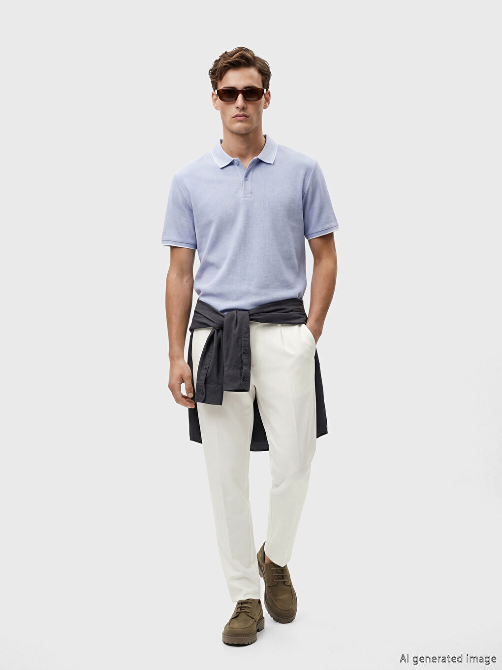 Muške slim fit plisirane pantalone