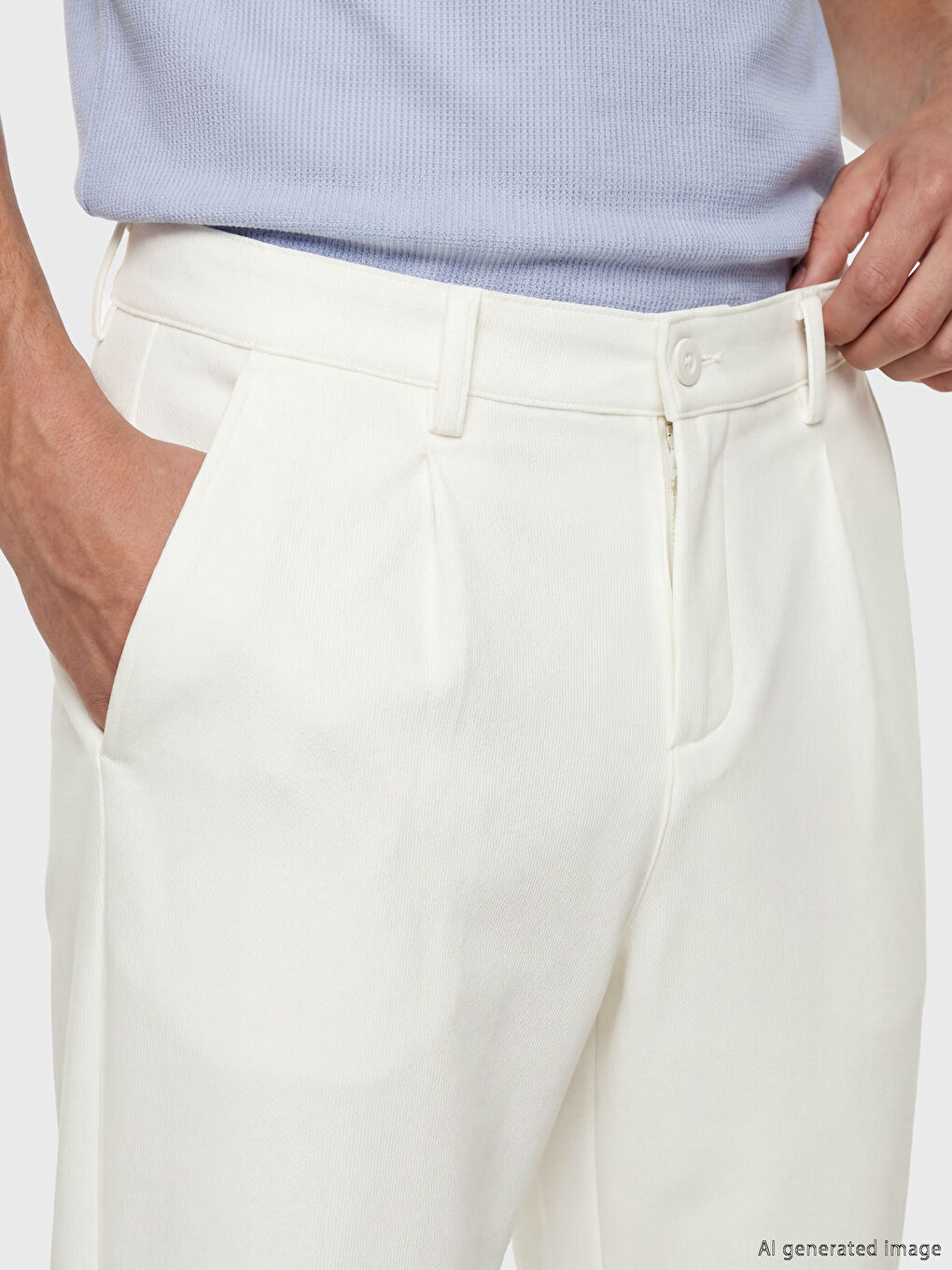 Muške slim fit plisirane pantalone-2