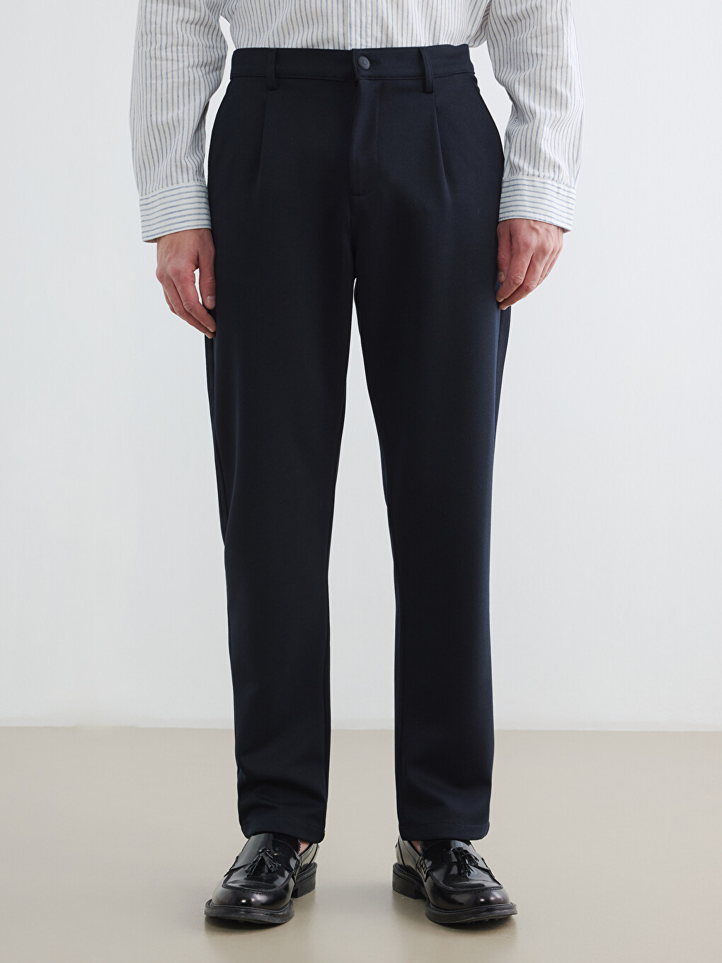 Slim Fit Pleated Men's Trousers-1