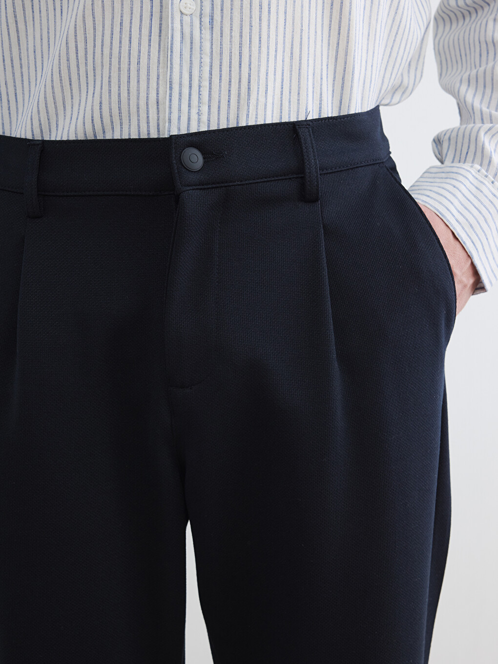 Slim Fit Pleated Men's Trousers-2