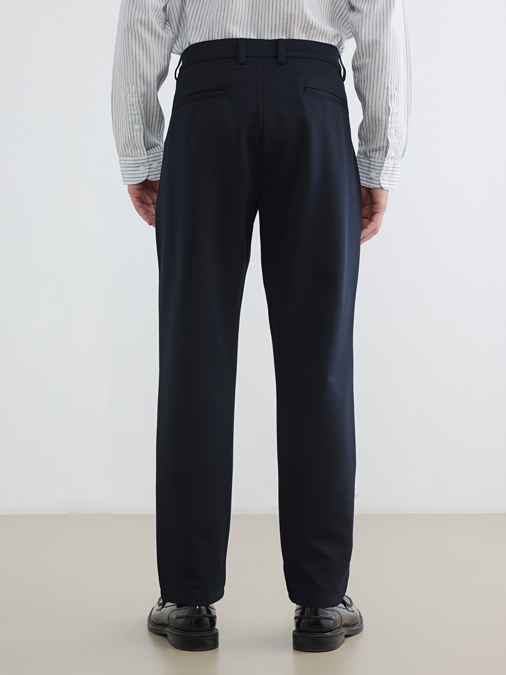 Slim Fit Pleated Men's Trousers-3