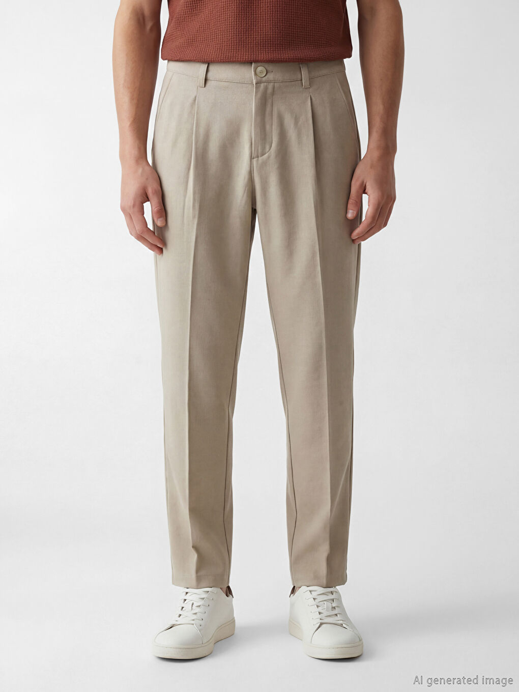 Мужские брюки с защипами слим-фит-1