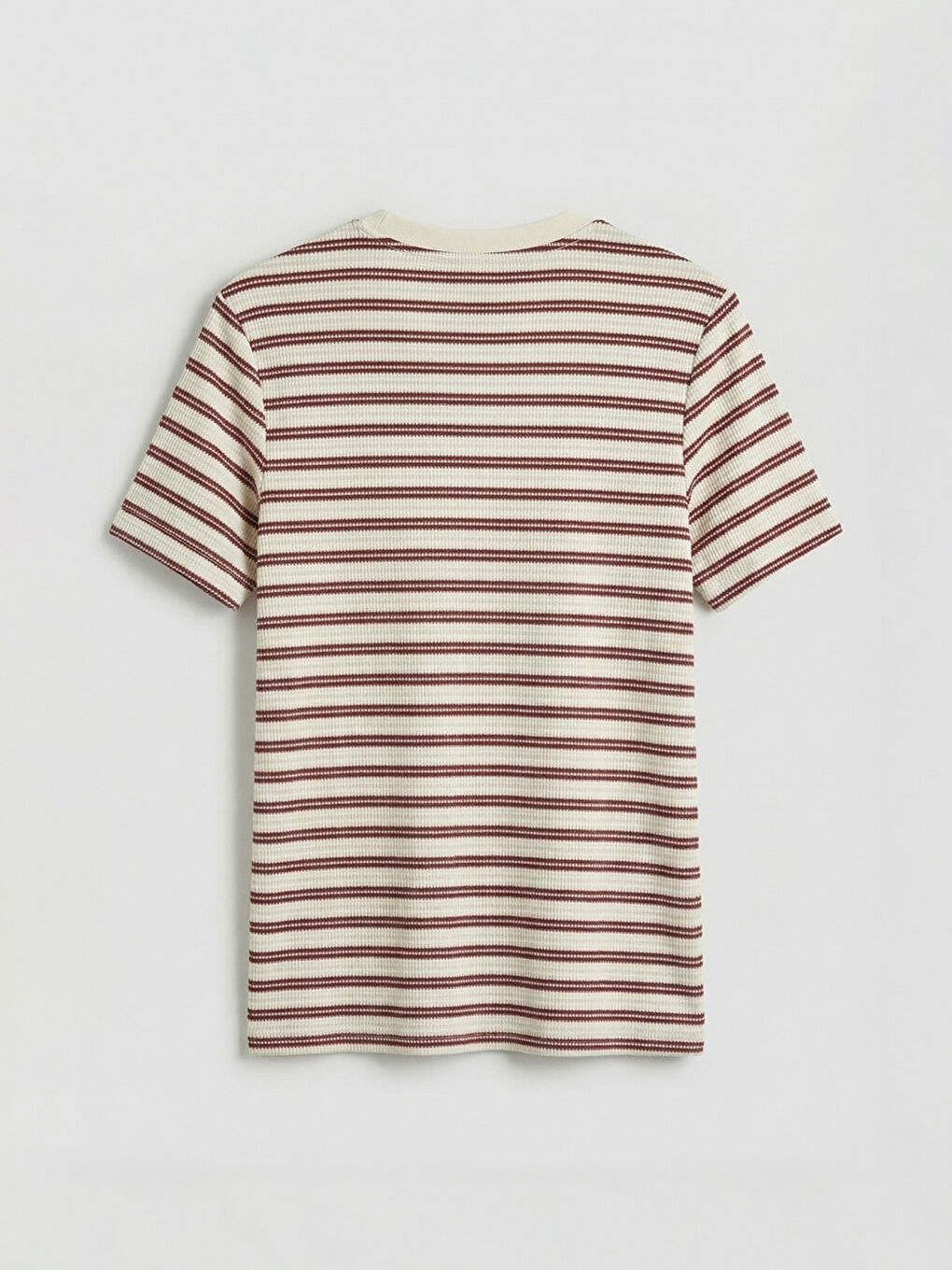 Bordo Bisiklet Yaka Çizgili Erkek Tişört-5