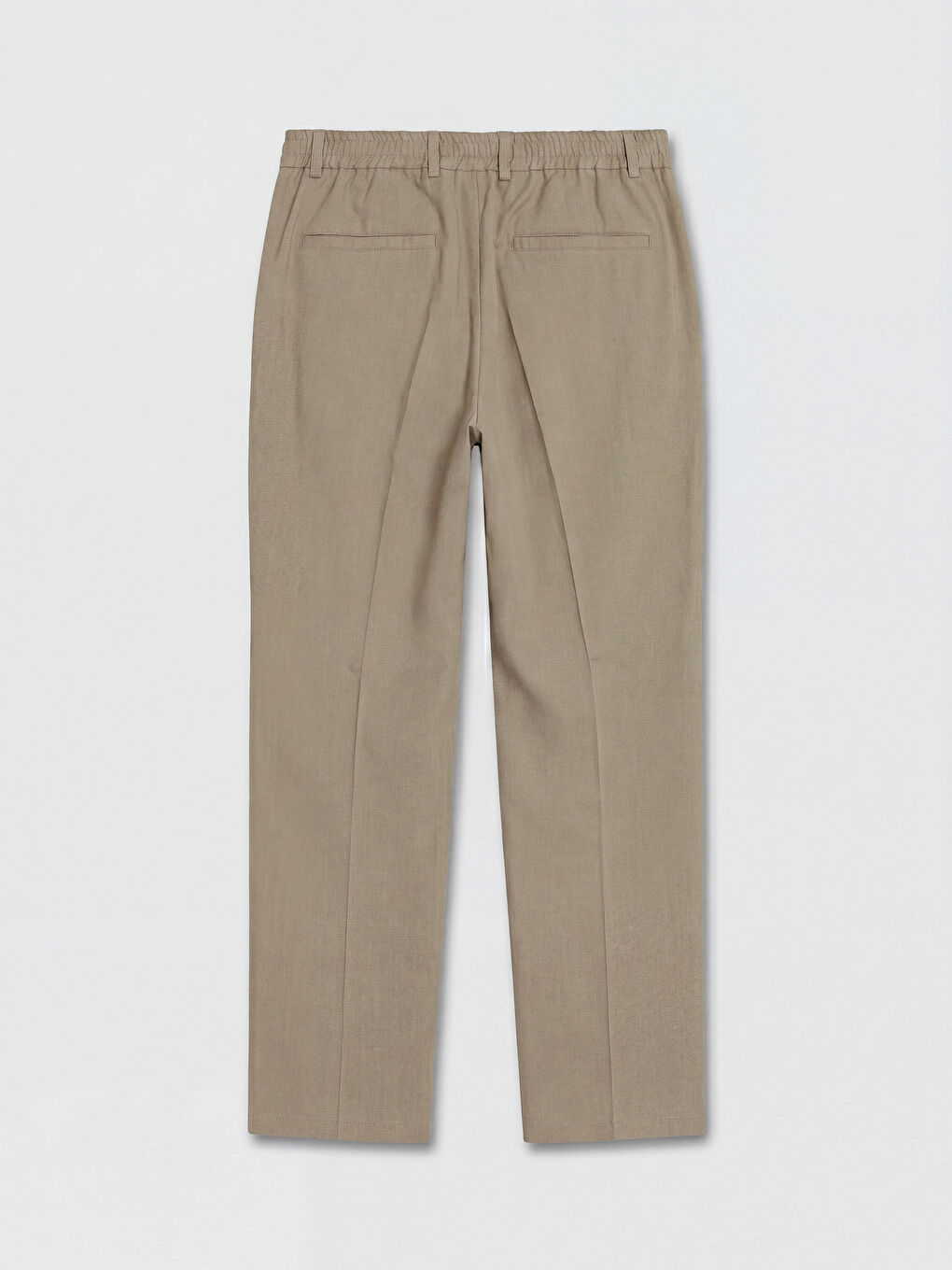 Kahverengi Regular Fit Keten Karışımlı Erkek Pileli Pantolon-1