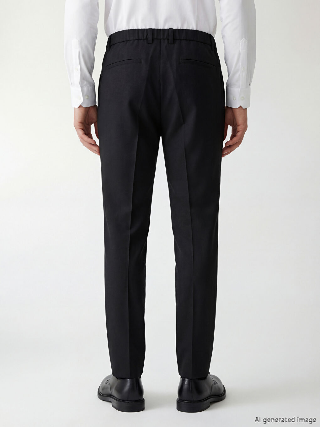 Siyah Regular Fit Keten Karışımlı Erkek Pileli Pantolon-3