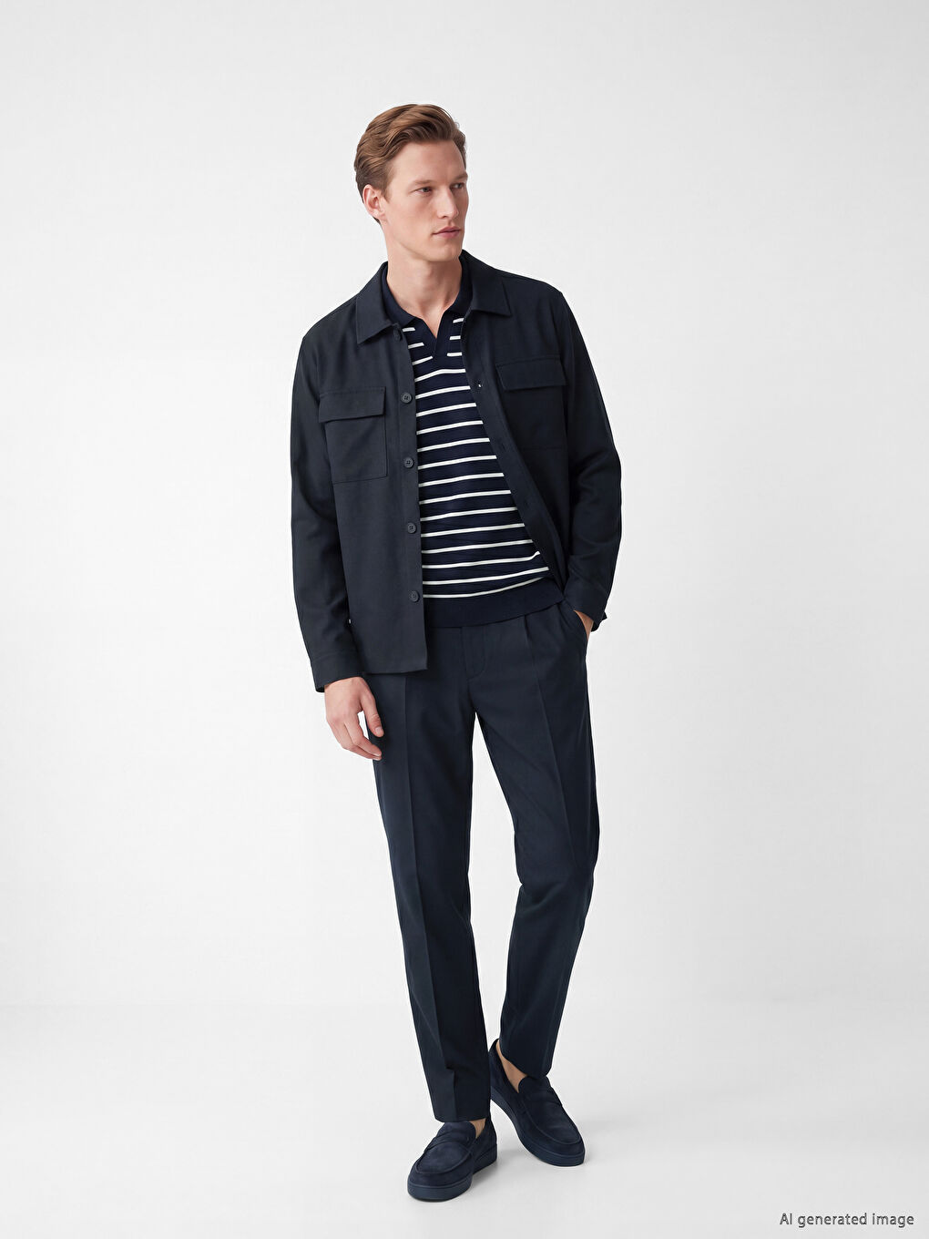 Regular Fit Linen Blend Men's Pleated Trousers