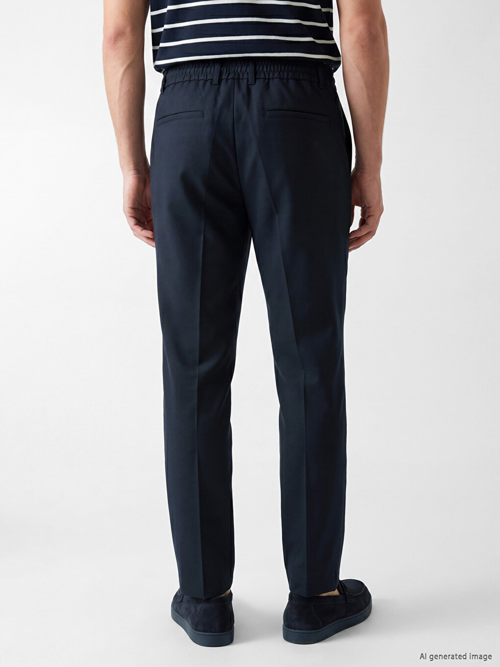 Regular Fit Linen Blend Men's Pleated Trousers-3
