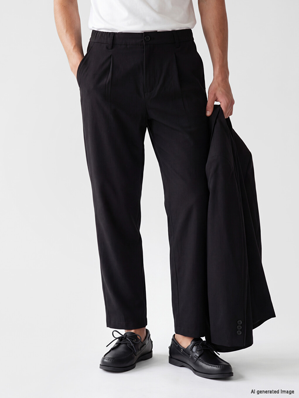 Regular Fit Pleated Men's Trousers