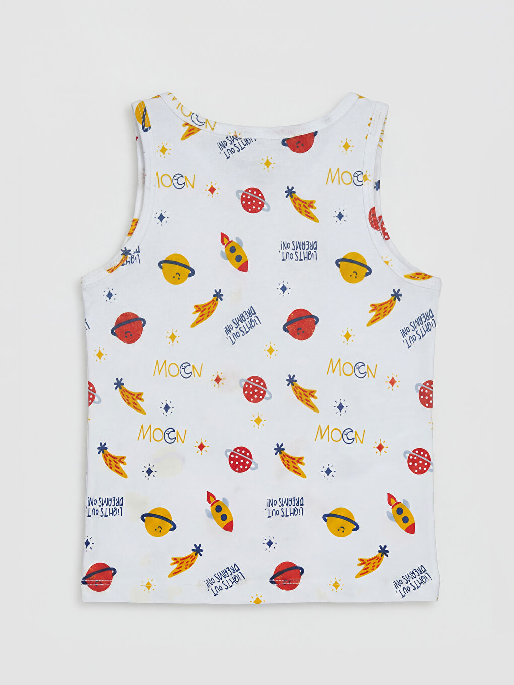 Beyaz Desenli Erkek Çocuk Atlet-1