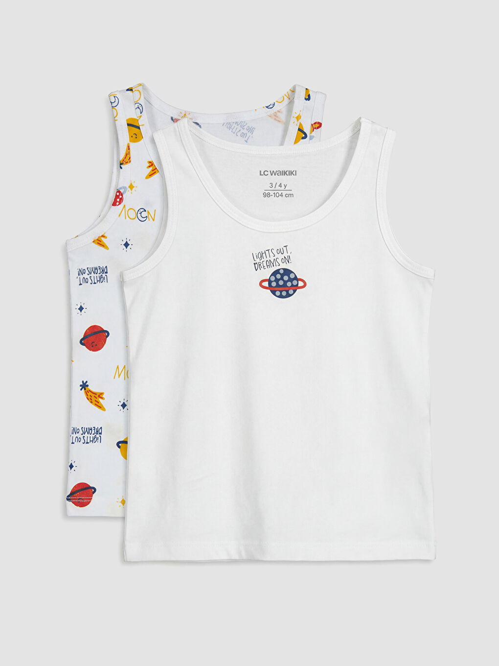 Beyaz Bisiklet Yaka Erkek Çocuk Atlet 2'li