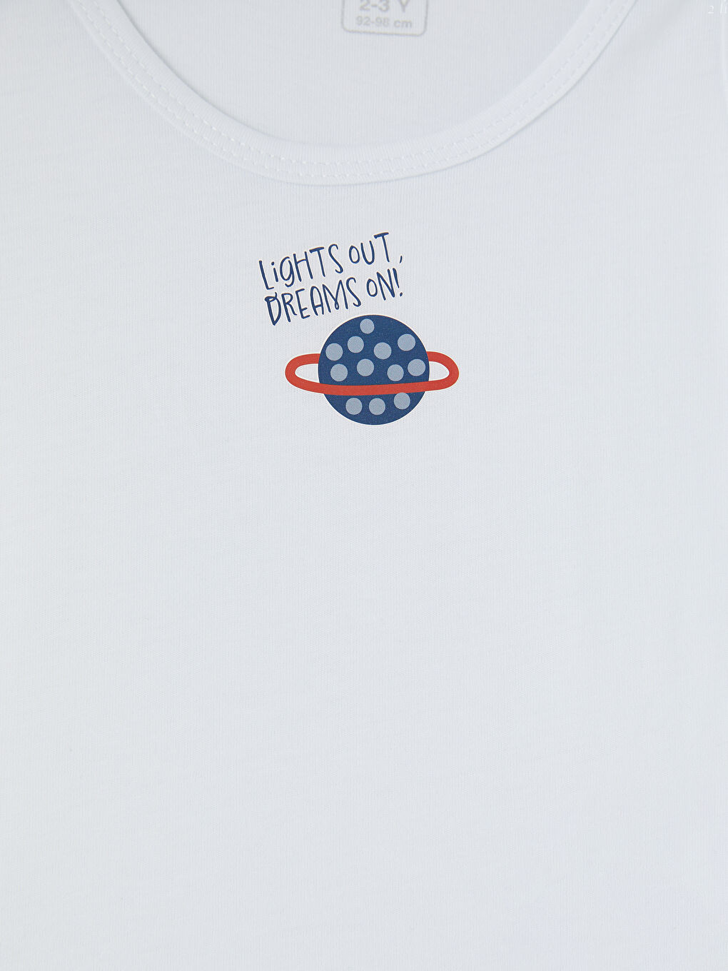 Beyaz Bisiklet Yaka Erkek Çocuk Atlet 2'li-3