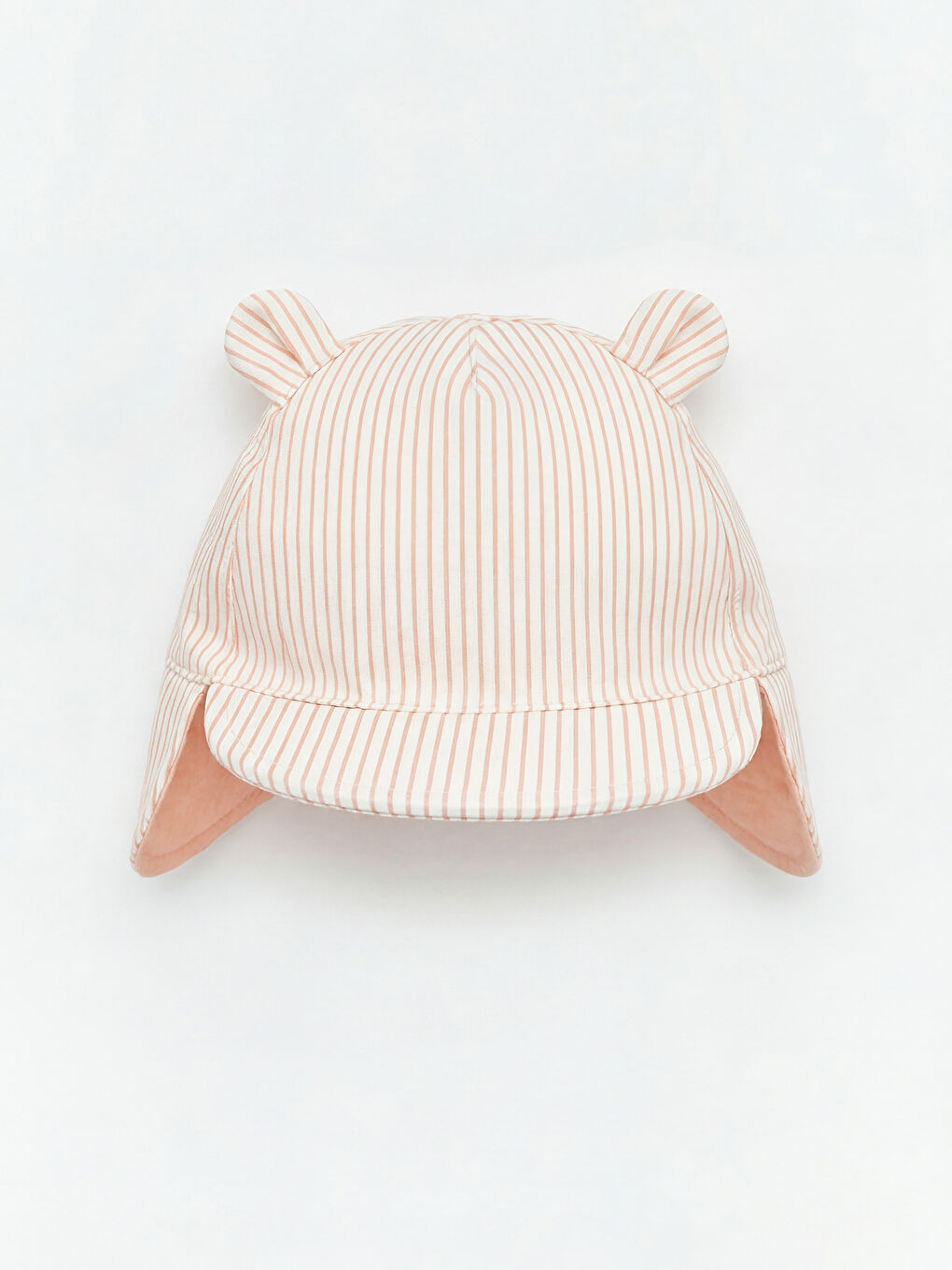 Pembe Ense Korumalı Kız Bebek Şapka