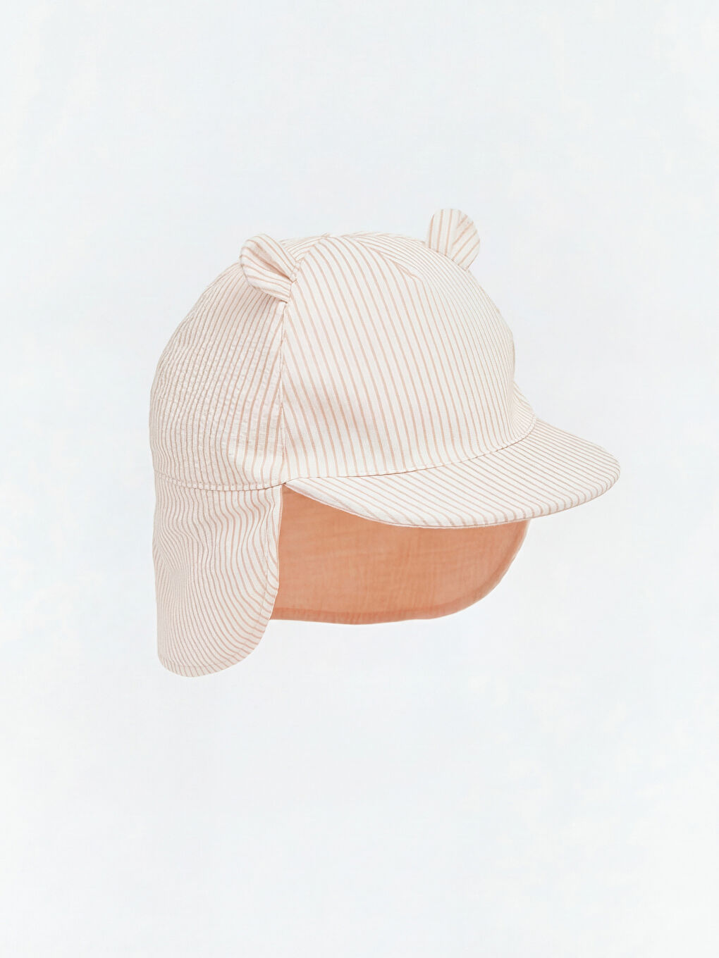 Pembe Ense Korumalı Kız Bebek Şapka-1