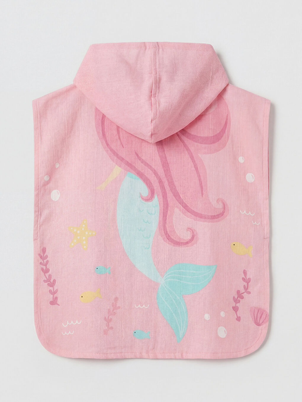 Pembe Baskılı Kız Bebek Panço Havlu-1