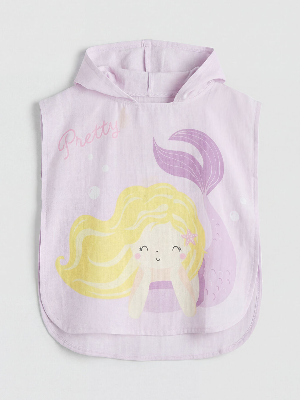 Pembe Baskılı Kız Bebek Panço Havlu