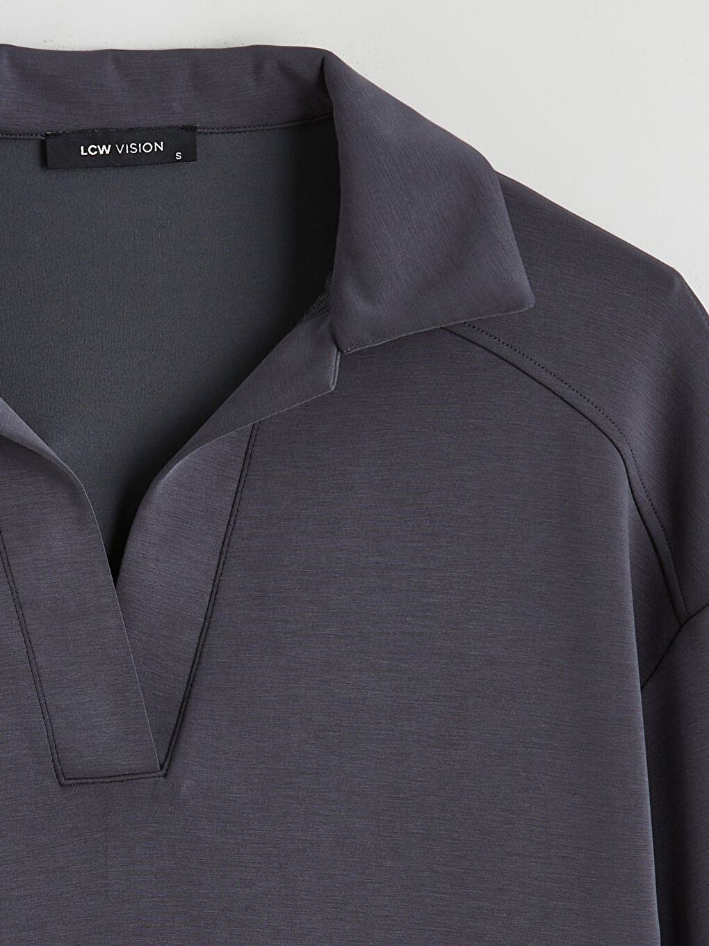 поло жағалы оверсайз әйелдерге арналған свитшот-5