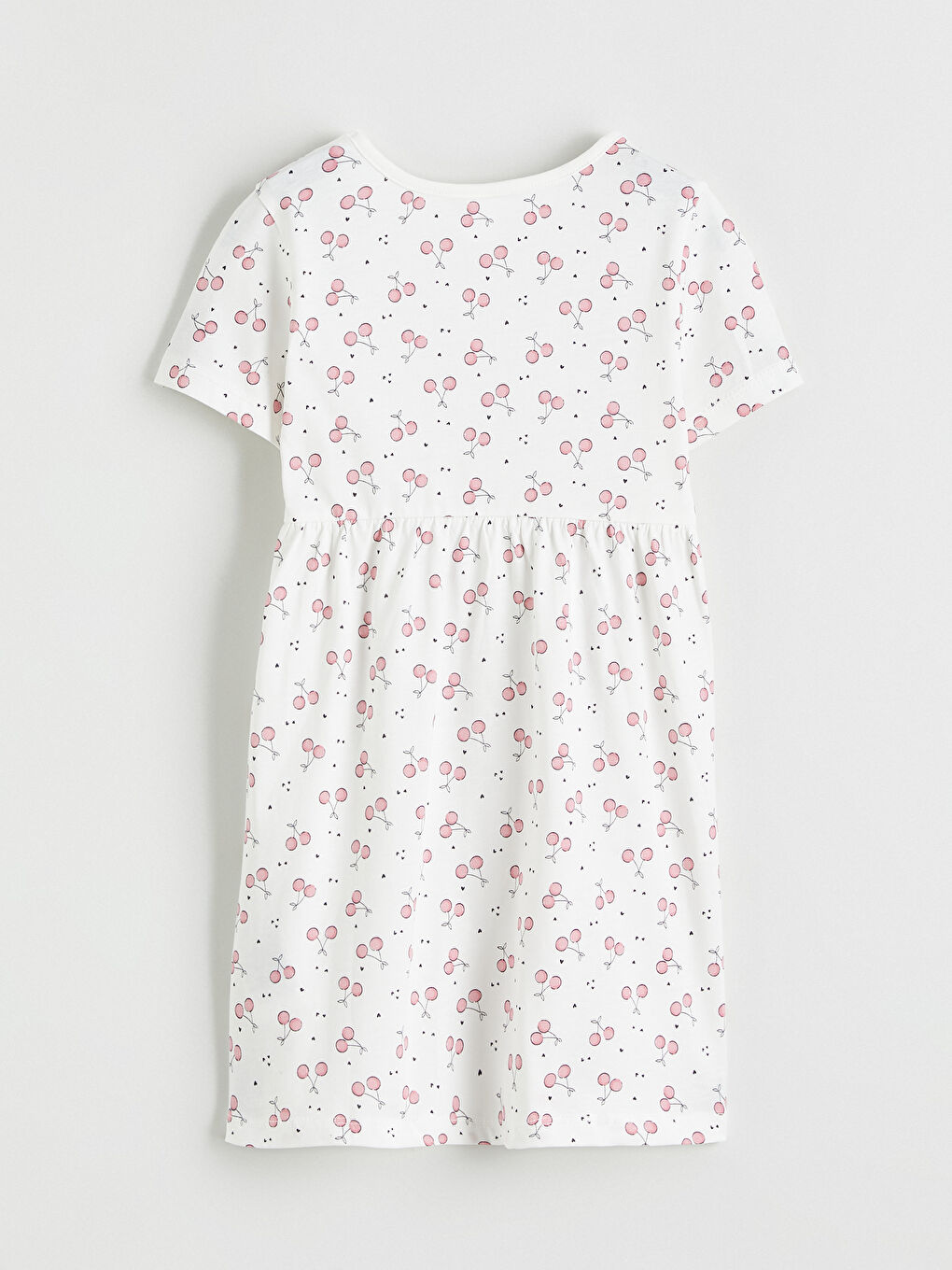 Ekru Bisiklet Yaka Çiçekli Kız Çocuk Elbise-2