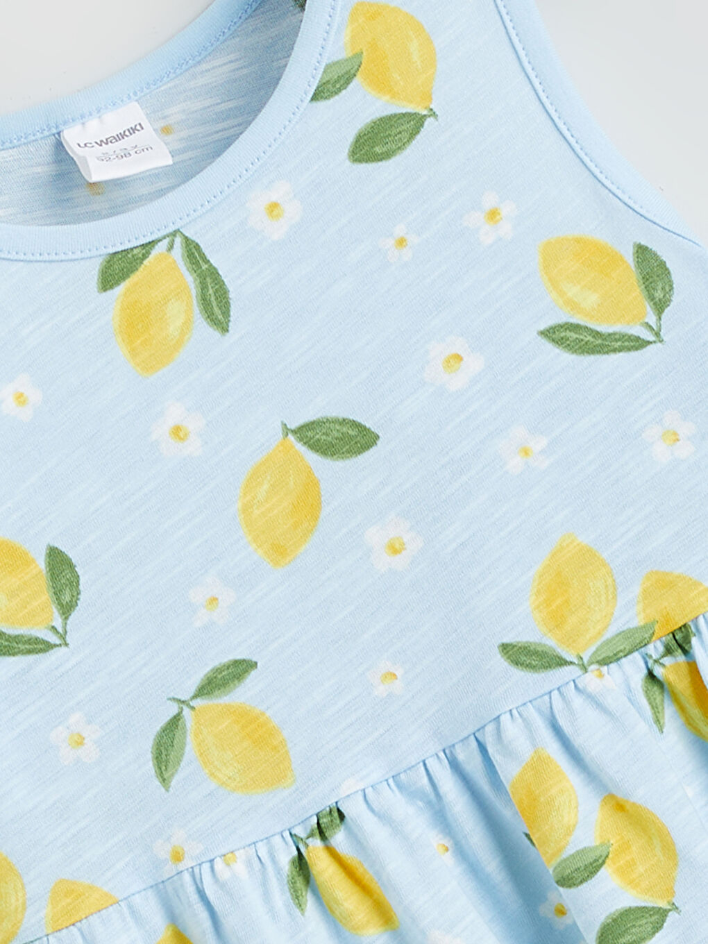 Mavi Bisiklet Yaka Kız Çocuk Elbise-1