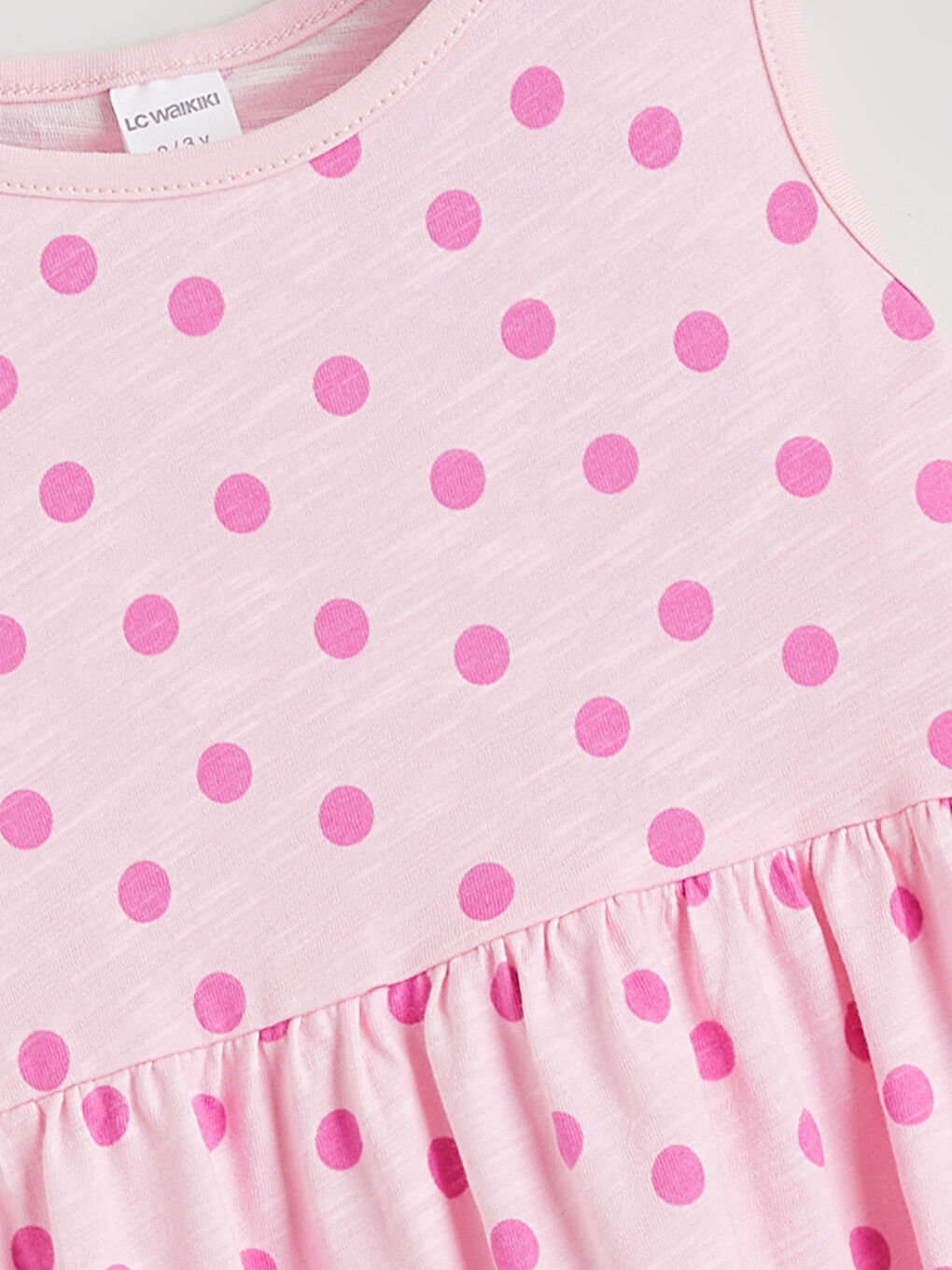 Pembe Bisiklet Yaka Kız Çocuk Elbise-1
