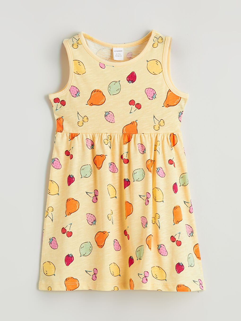 Sarı Bisiklet Yaka Kız Çocuk Elbise