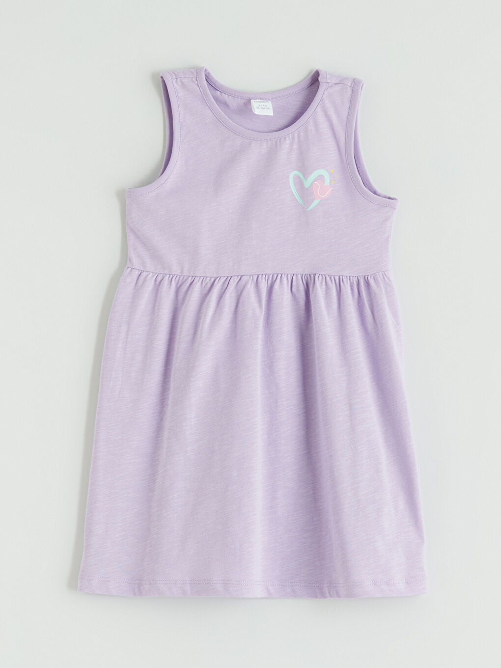 Lila Baskılı Kız Çocuk Elbise