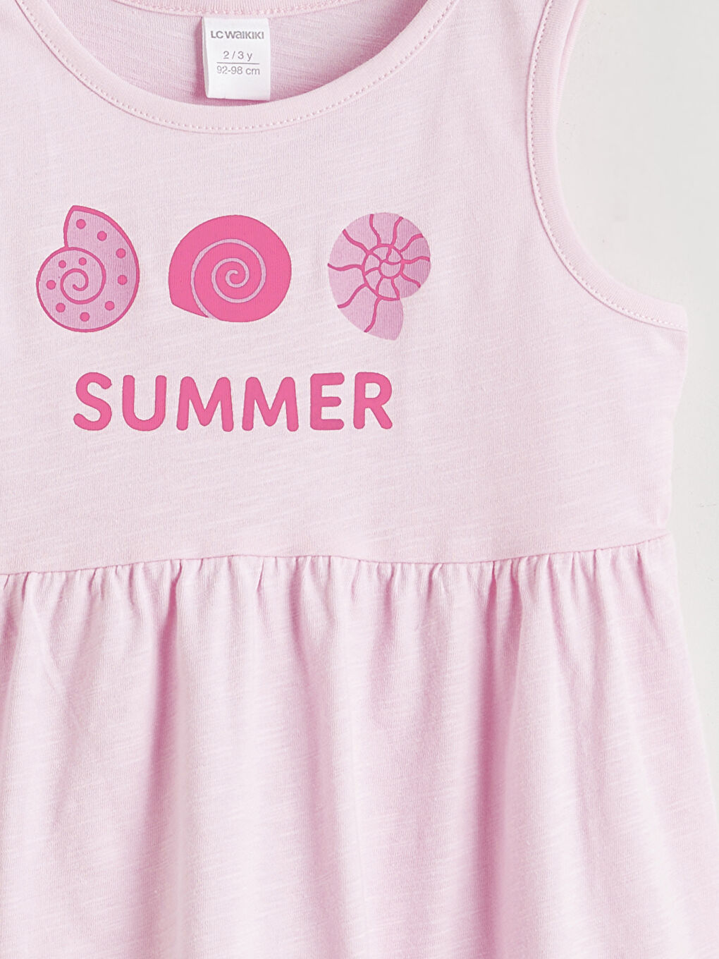 Pembe Baskılı Kız Çocuk Elbise-2