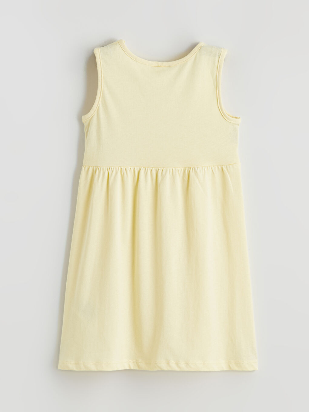 Sarı Fiyonk Detaylı Kız Çocuk Elbise-2