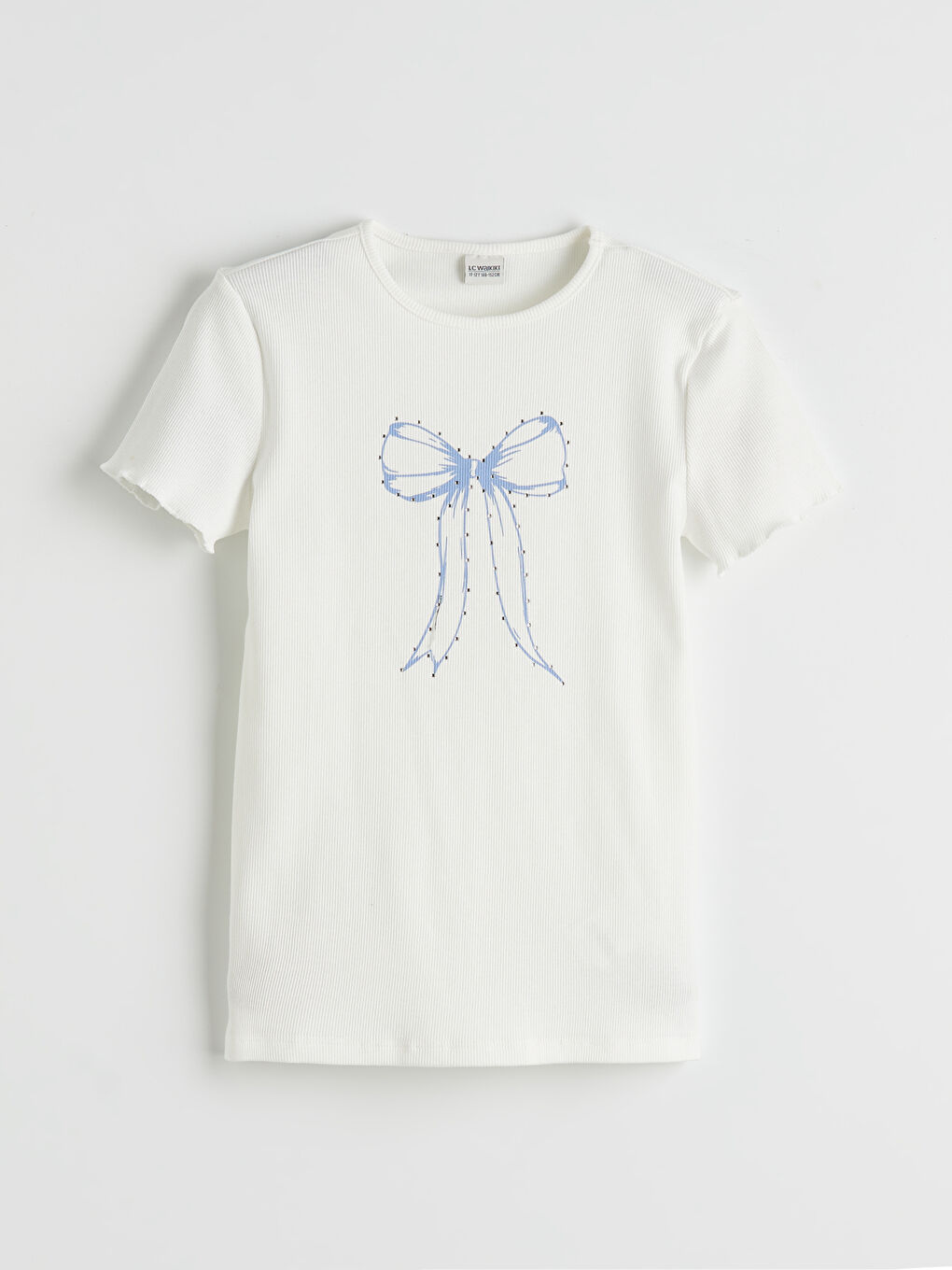 Ekru Fiyonk Baskılı Kız Çocuk Tişört