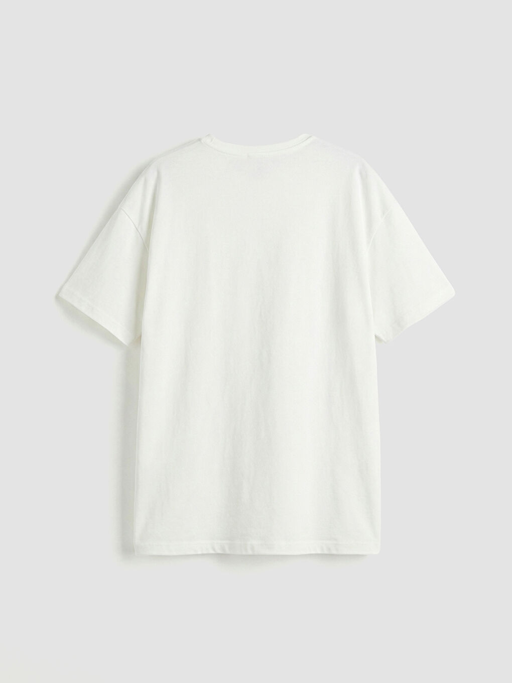 Ekru Payetli Kalp Desenli Kız Çocuk Tişört-1