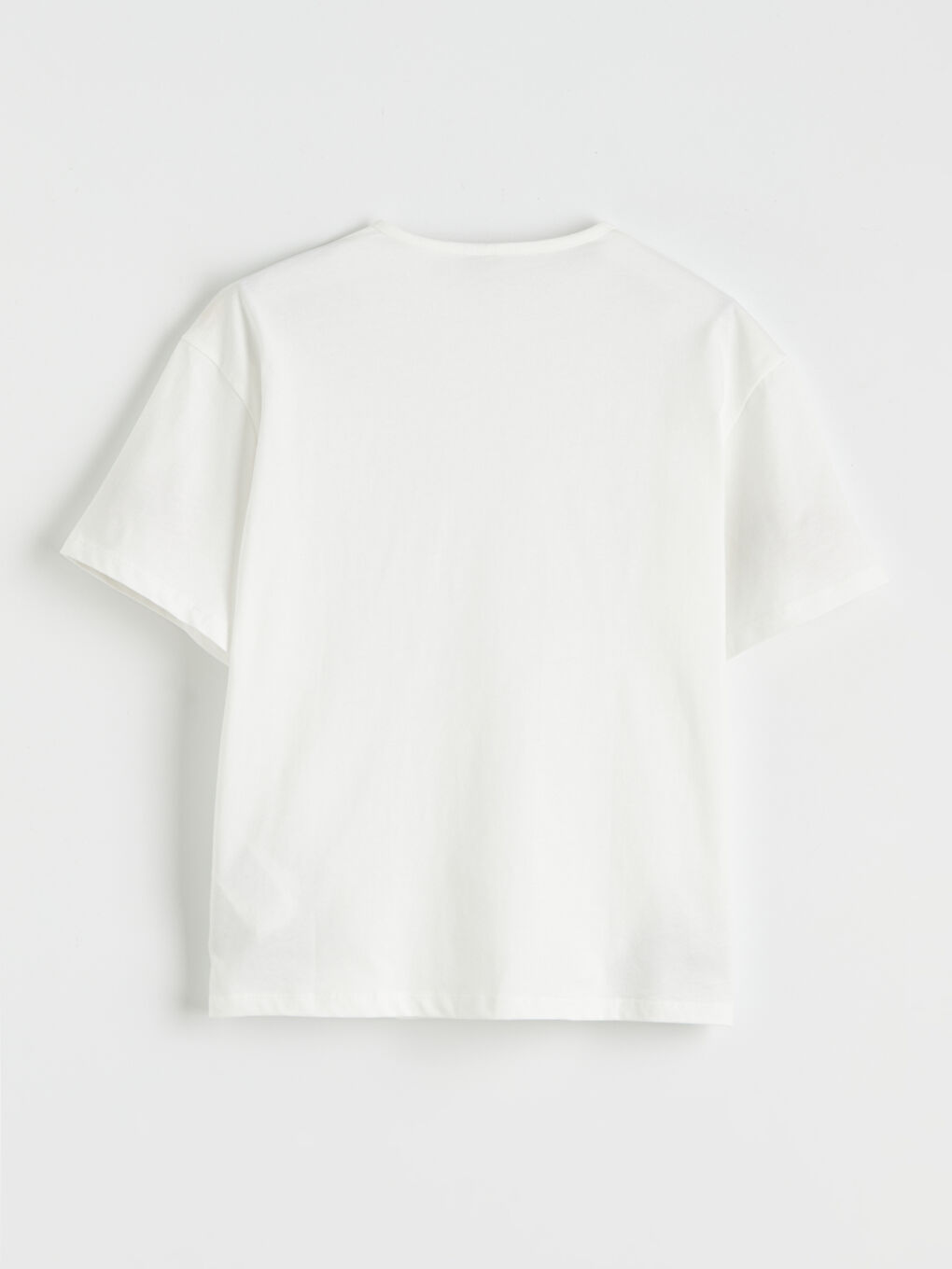 Ekru Payet İşlemeli Kız Çocuk Tişört-1