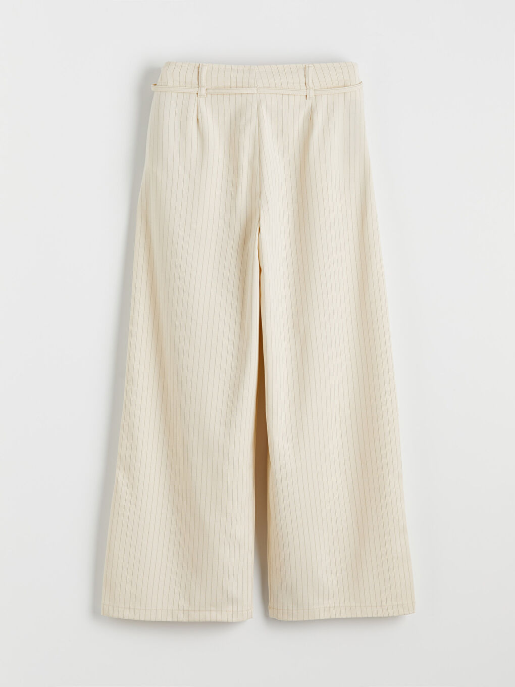 Bej Çizgili Pileli Kız Çocuk Pantolon-1