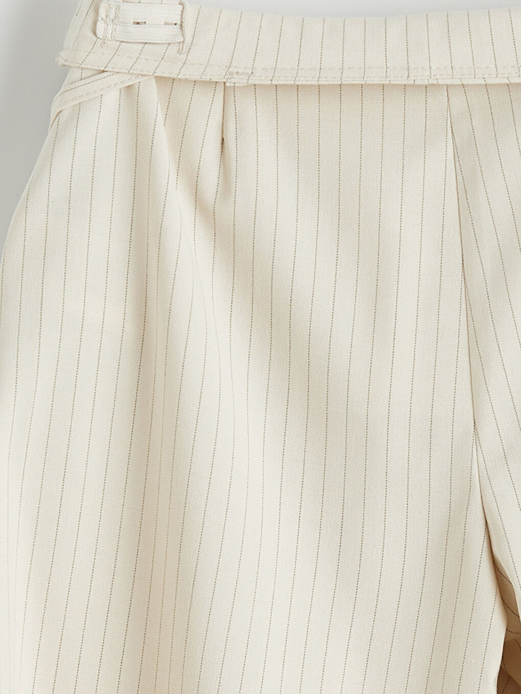 Bej Çizgili Pileli Kız Çocuk Pantolon-2