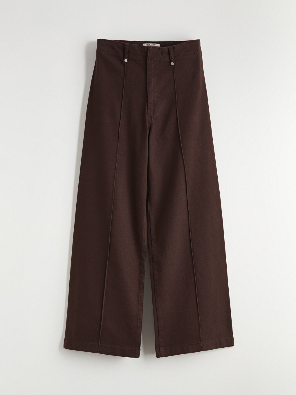 Kahverengi Wideleg Kadın Jean Pantolon