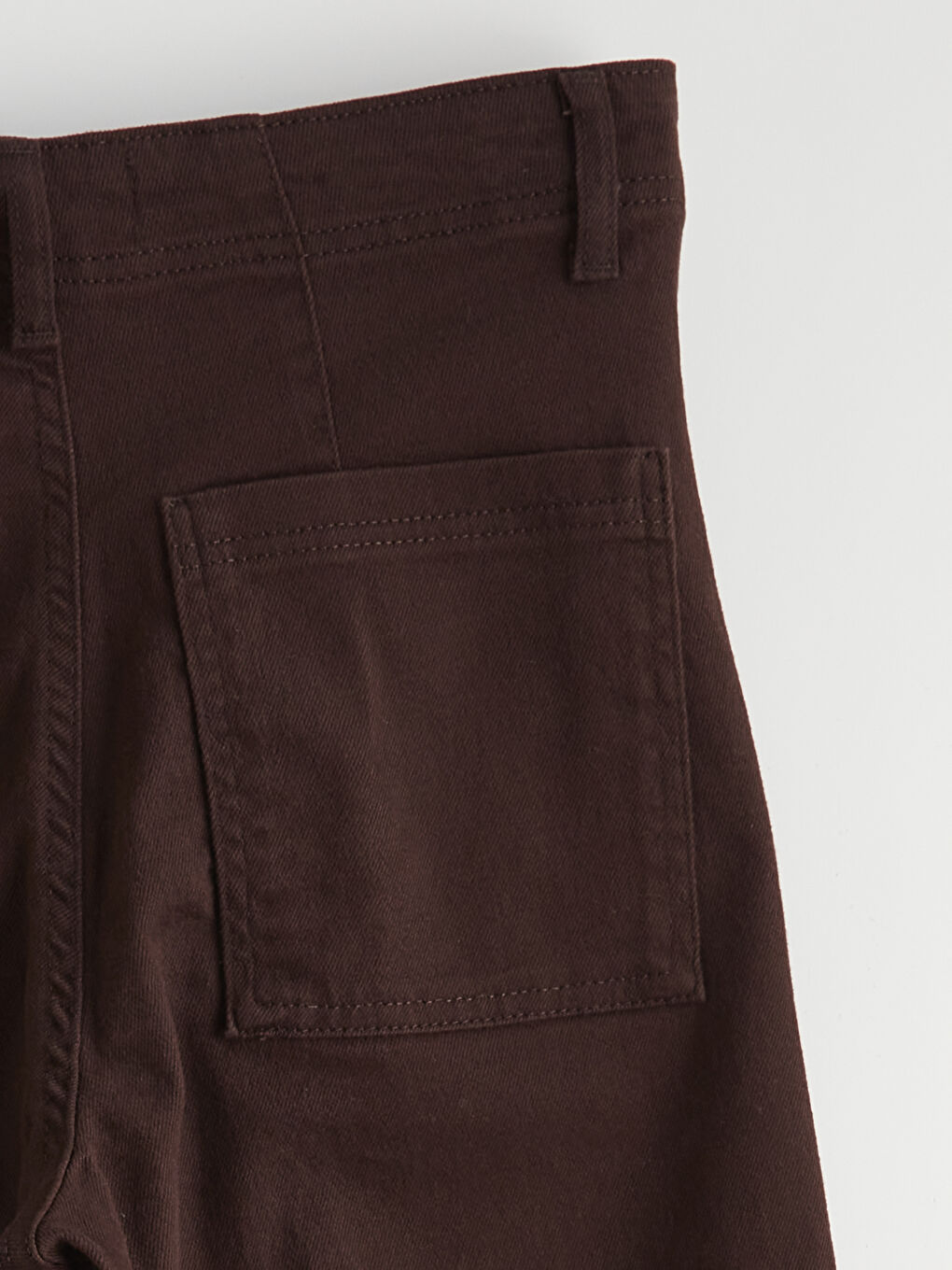 Kahverengi Wideleg Kadın Jean Pantolon-2