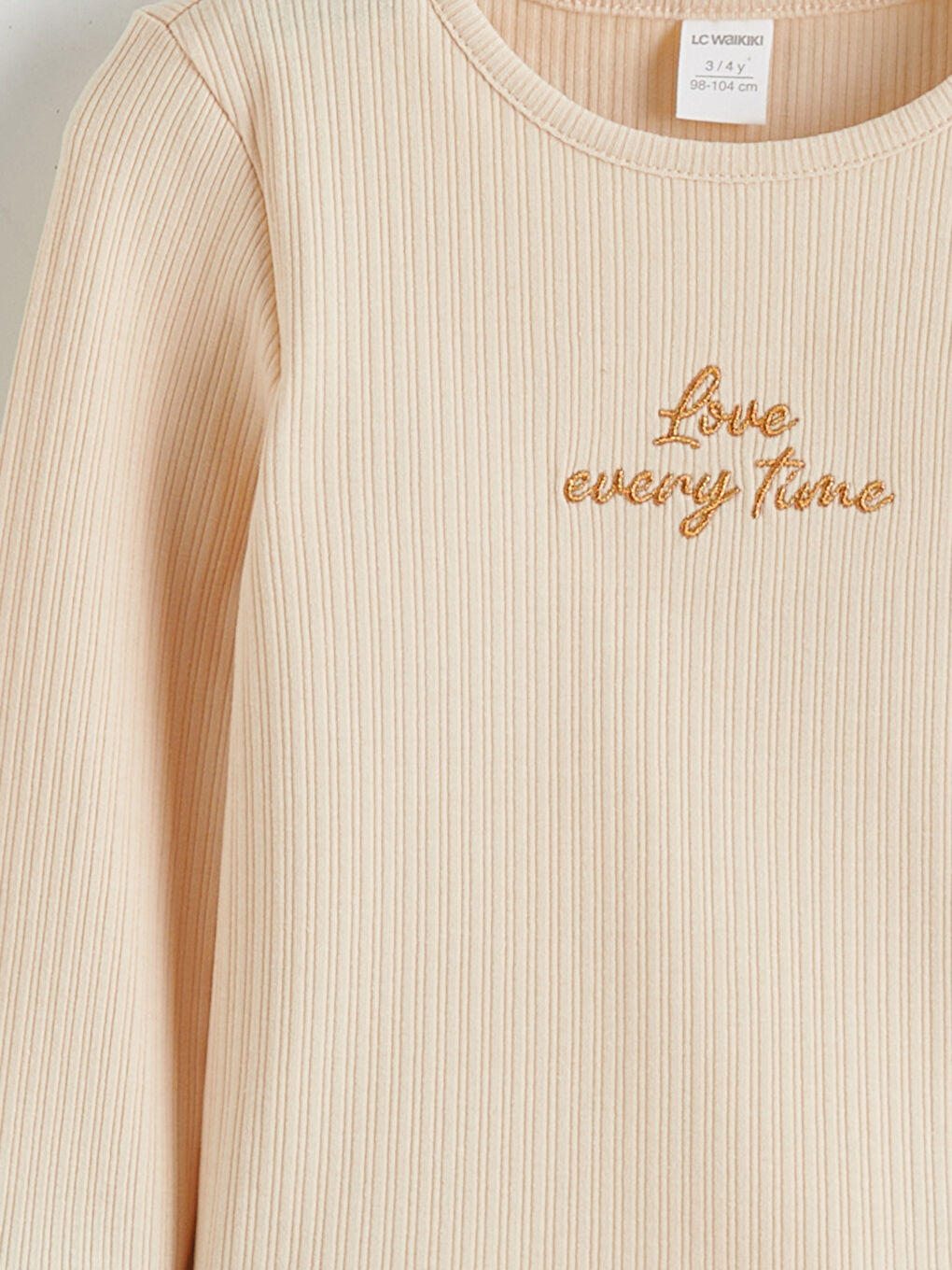 Bej Kız Çocuk Baskılı Bluz ve Etek-5