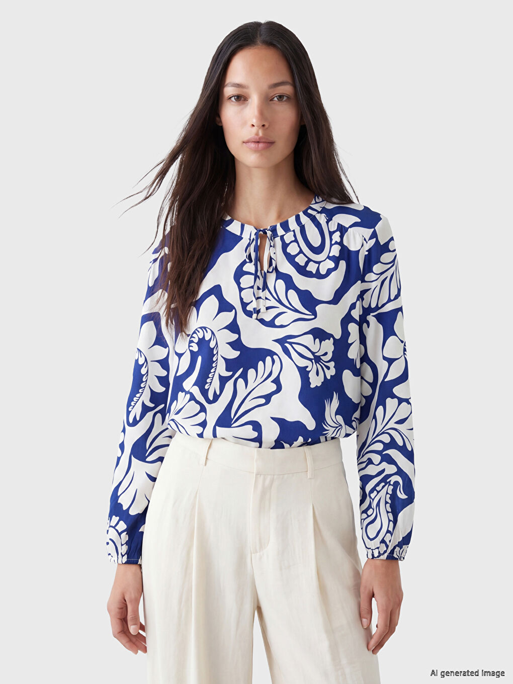 Bluza s cvjetnim vezanjem