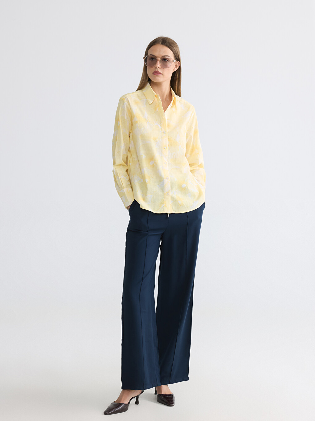 Patterned Oversize Women's Shirt-1
