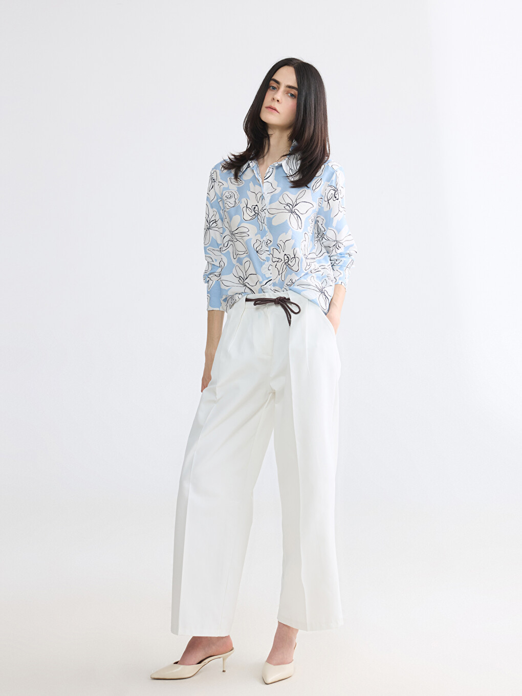 Floral Oversize Women's Shirt-1