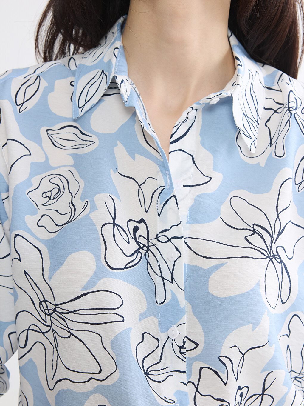 Floral Oversize Women's Shirt-2
