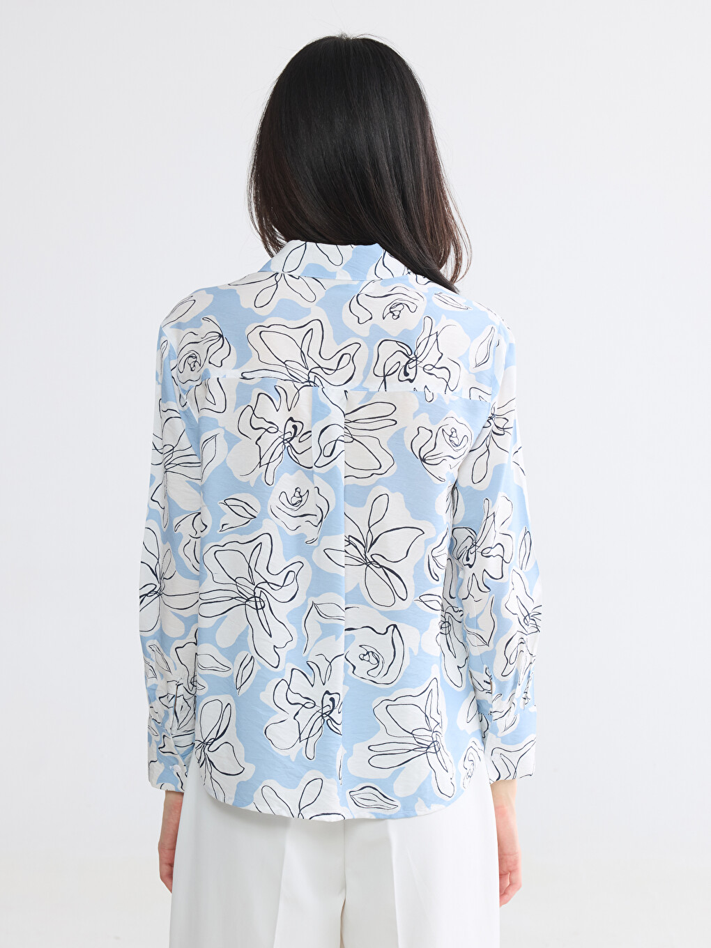 Floral Oversize Women's Shirt-3