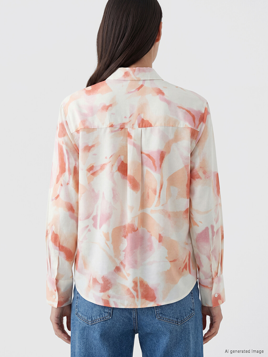 Patterned Oversize Women's Shirt-3