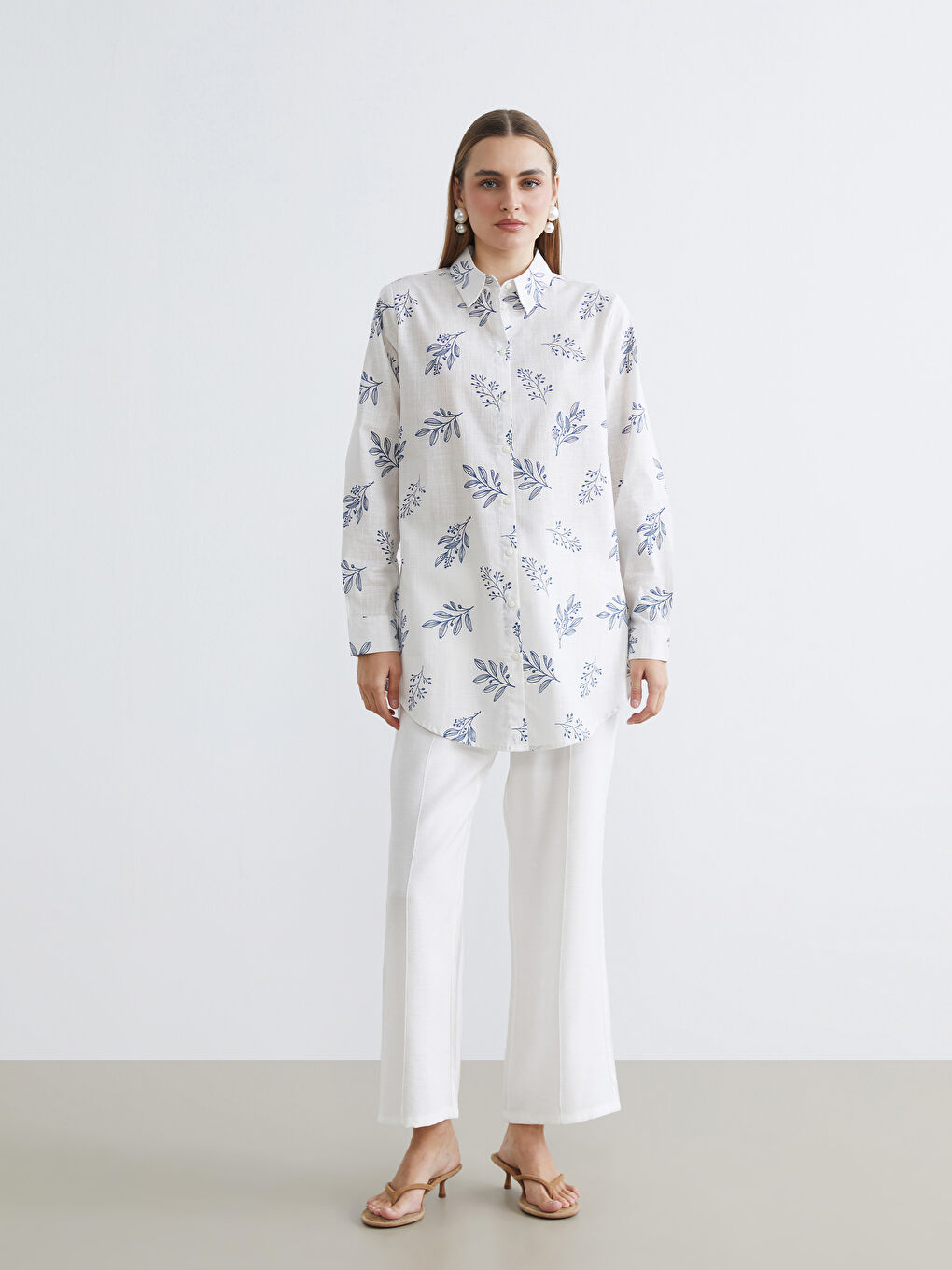 Γυναίκα ΛΕΥΚΟ Πουκάμισο τουνίκ-1