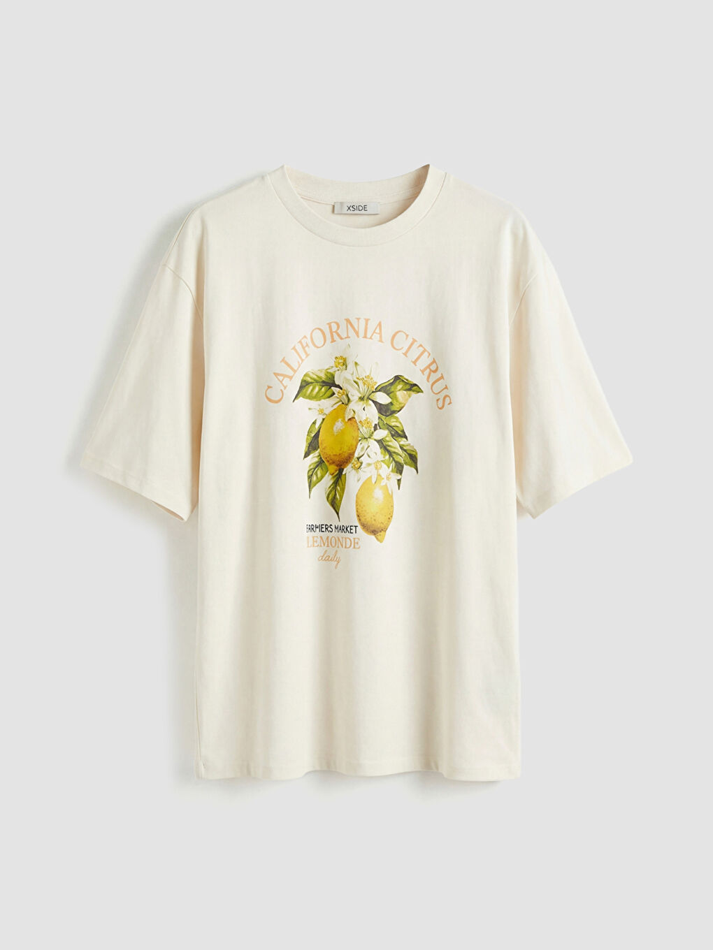 California Baskılı Oversize Kadın Tişört-4